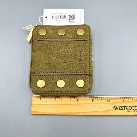 Hammitt 5 North Plume Moss Green Nubuck Leather Compact Zip Around Wallet 16470 - Picture 14 of 15